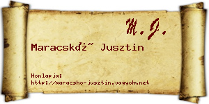 Maracskó Jusztin névjegykártya